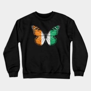 Ivorian Flag  Butterfly - Gift for Ivorian From Ivory Coast Crewneck Sweatshirt